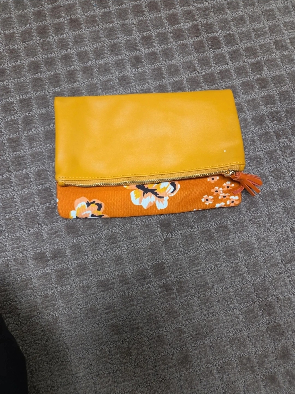 Rachel Pally Yellow and Orange Floral Fold-Over Clutch